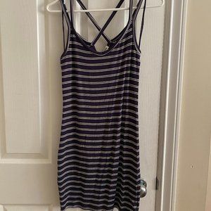 Garage Striped Navy and White Body Con Dress